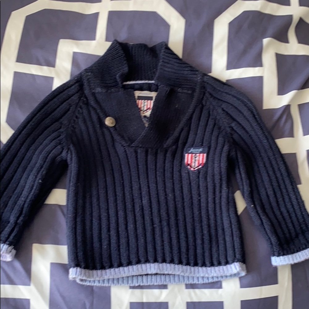 Navy Jacadi Paris kids sweater size 12m worn once